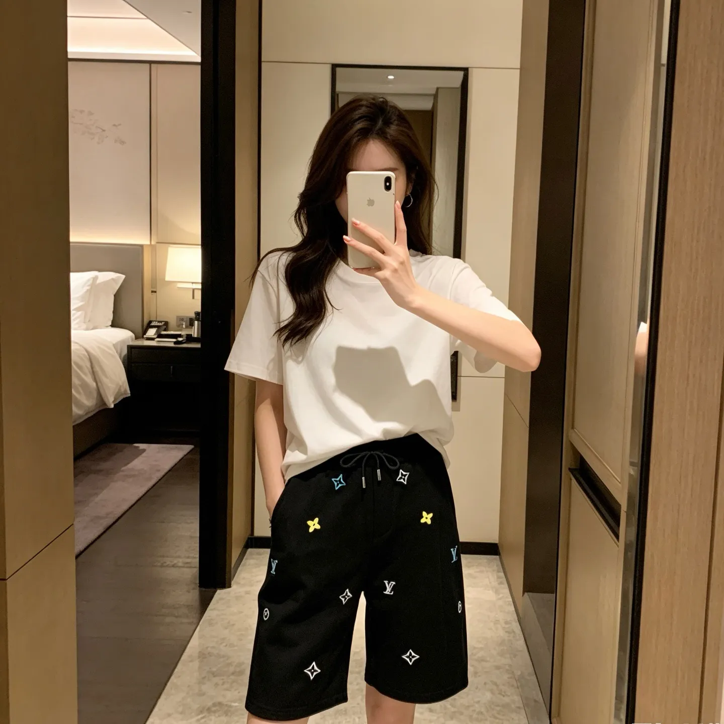 Louis Vuitton/Louis Vuitton 26ss colorful presbyopic embroidered shorts